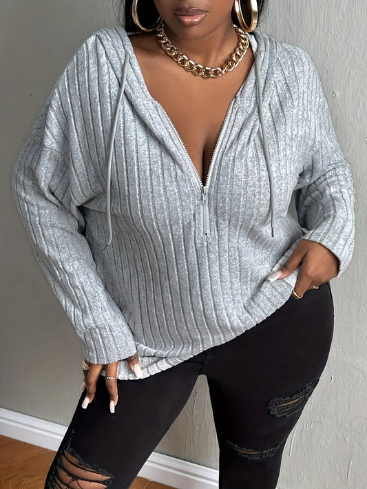 Half zipper hooded sweatshirt