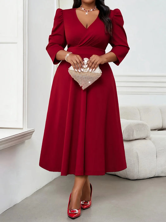 Elegant red dress high-end women's wear
