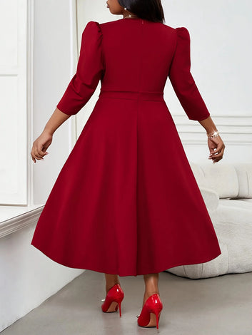 Elegant red dress high-end women's wear